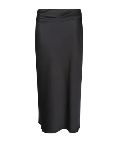 Patrizia Pepe Draped Midi Skirt In Black