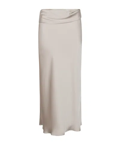 Patrizia Pepe Draped Midi Skirt In Gray