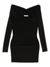 Patrizia Pepe Draped Mini Dress In Black