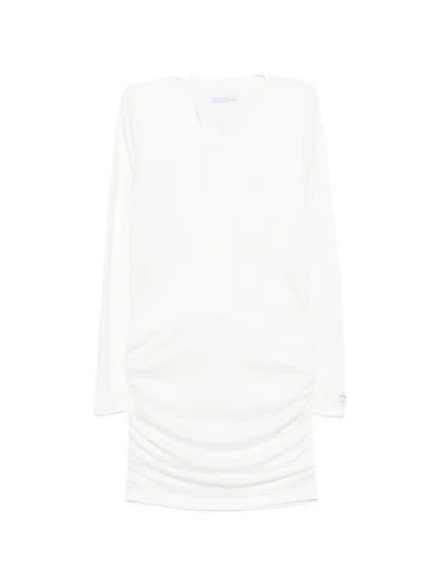 Patrizia Pepe Draped Mini Dress In White
