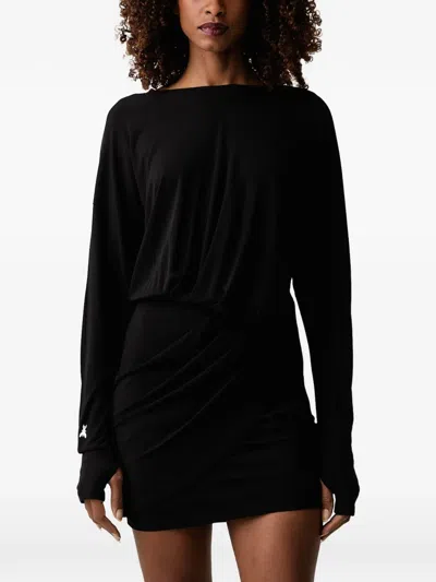 Patrizia Pepe Draped Open-back Mini Dress In Black