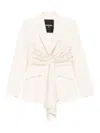 Patrizia Pepe Draping Blazer In Neutral
