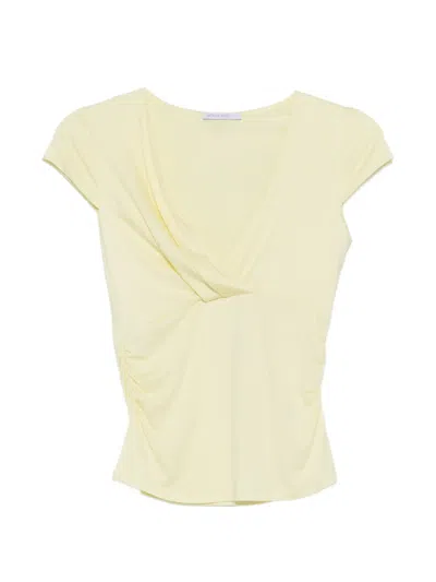 Patrizia Pepe Draping T-shirt In Yellow