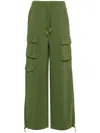 Patrizia Pepe Drawstring-waist Cargo Track Pants In Green
