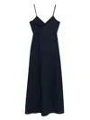 Patrizia Pepe Floor-length Black Dress With Minimalist Design
