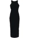 Patrizia Pepe Piercing-detail Midi Dress In Black  