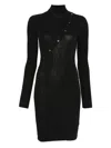 Patrizia Pepe Ribbed-knit Dress In Black