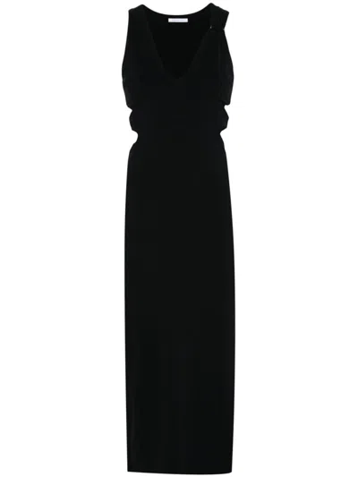 Patrizia Pepe Cut-out Detail Midi Dress In Black