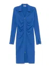 Patrizia Pepe Zip-up Midi Dress In Blue