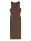 Patrizia Pepe Sleeveless Maxi Dress In Brown