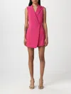 Patrizia Pepe Wrap-design Playsuit In Fuchsia