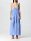Patrizia Pepe Dress  Woman Color Gnawed Blue In Gnawed Blue