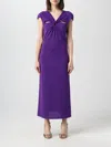 Patrizia Pepe Woman Midi Dress Purple Size 1 Acetate, Polyamide, Elastane In Violet