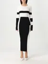 Patrizia Pepe Colour-block Midi Dress In White