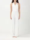 Patrizia Pepe Fitted Polyester Suit With Sharp Lapels And Tailored Silhouette In Weiss