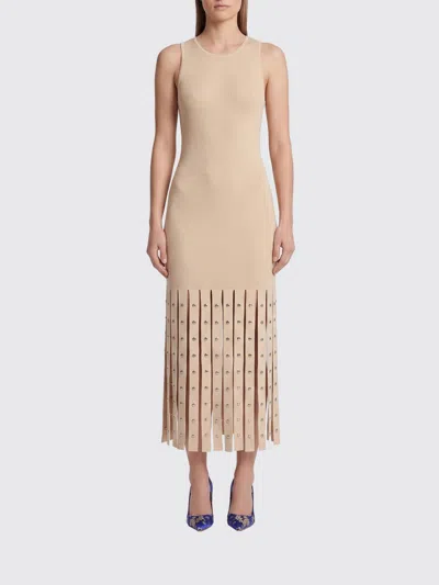 Patrizia Pepe Studded Fringe Dress In Brown
