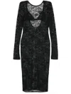 Patrizia Pepe Lace Midi Dress In Black