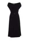 Patrizia Pepe Belted Midi Dress In Black