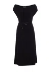 Patrizia Pepe Belted Midi Dress In Black