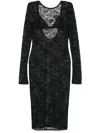 Patrizia Pepe Lace Midi Dress In Black