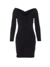 Patrizia Pepe Draped Mini Dress In Black