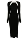 Patrizia Pepe Ribbed Dress In Viscose Blend In Black