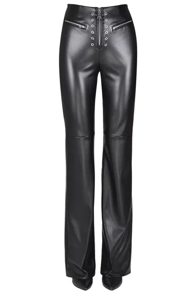 Patrizia Pepe Eco-leather Trousers In Black