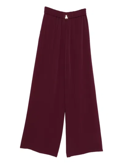 Patrizia Pepe Elastic-waist Trousers In Purple