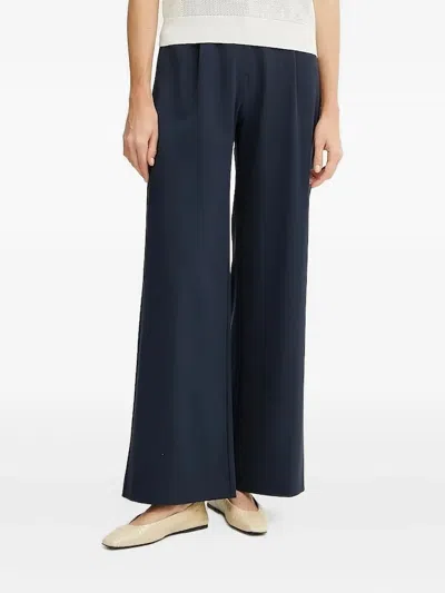 Patrizia Pepe Elastic-waistband Palazzo Pants In Blue