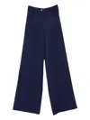 Patrizia Pepe Elasticated-waist Trousers In Blue