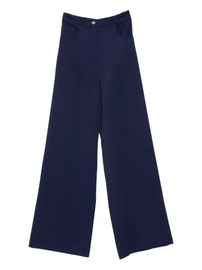 Patrizia Pepe Elasticated-waist Trousers In Blue