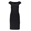 PATRIZIA PEPE PATRIZIA PEPE ELEGANT BLACK BOAT NECK DRESS WITH WIDE WOMEN'S STRAPS