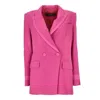 Patrizia Pepe Tonal-trim Double-breasted Blazer
