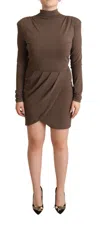 Patrizia Pepe Elegant Long Sleeve Mini Dress With Open Back