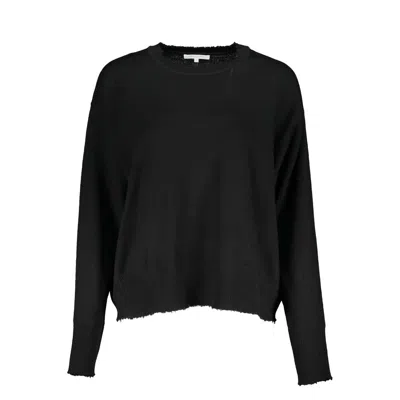 Patrizia Pepe Elegant Long Sleeved Crew Neck Jumper In Black