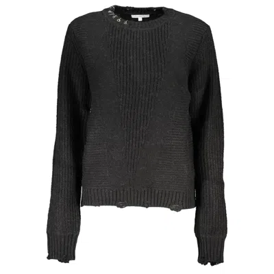 Patrizia Pepe Elegant Long-sleeved Crew Neck Jumper With Logo In Black