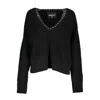 Patrizia Pepe Elegant Long Sleeved V-neck Sweater With Chic Details