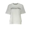Patrizia Pepe Elegant Short Sleeve Crew Neck T-shirt With Rhinestone Detail