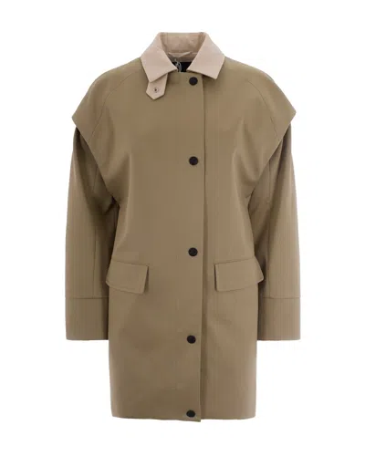 Patrizia Pepe Elegant Women's Mini Coat In Sand Beige