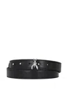 Patrizia Pepe Fly-embellished Leather Belt In Black