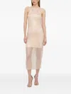 Patrizia Pepe Embellished Midi Dress In Neutral