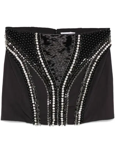 Patrizia Pepe Embellished Mini Skirt In Black