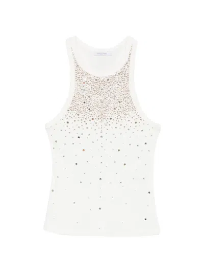 Patrizia Pepe Embellished Top In White
