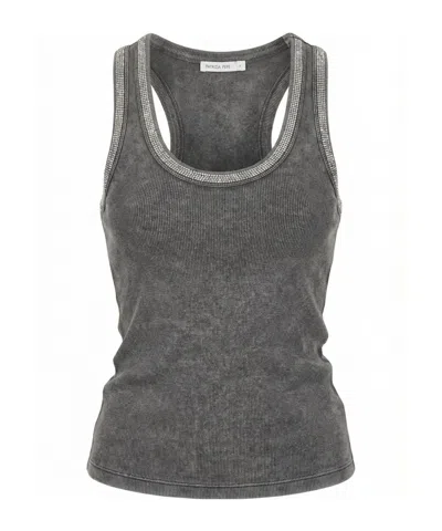 Patrizia Pepe Embellished Vest Top In Gray