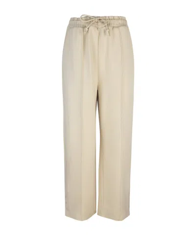 Patrizia Pepe Embossed Seam Track Pants In Neutral