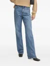 Patrizia Pepe Embroidered-pocket Jeans In Blue