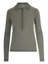 Patrizia Pepe Embroidered Polo Shirt In Gray