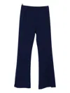 Patrizia Pepe Embroidered Split-hem Trousers In Blue
