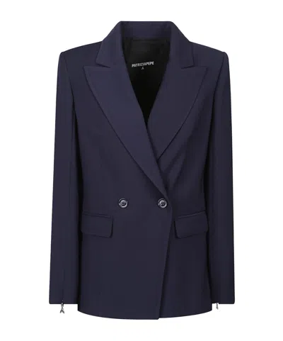 Patrizia Pepe Essential Blazer In Blue
