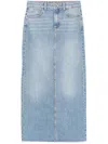 Patrizia Pepe Essential Denim Maxi Skirt In Blue